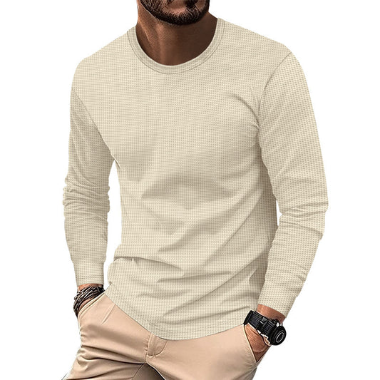 Round Neck Waffle Casual Top For Men