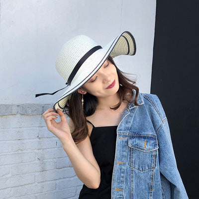 Women's Seaside Summer Vacation Foldable Sun Hat With Wide Brim - Dannycart