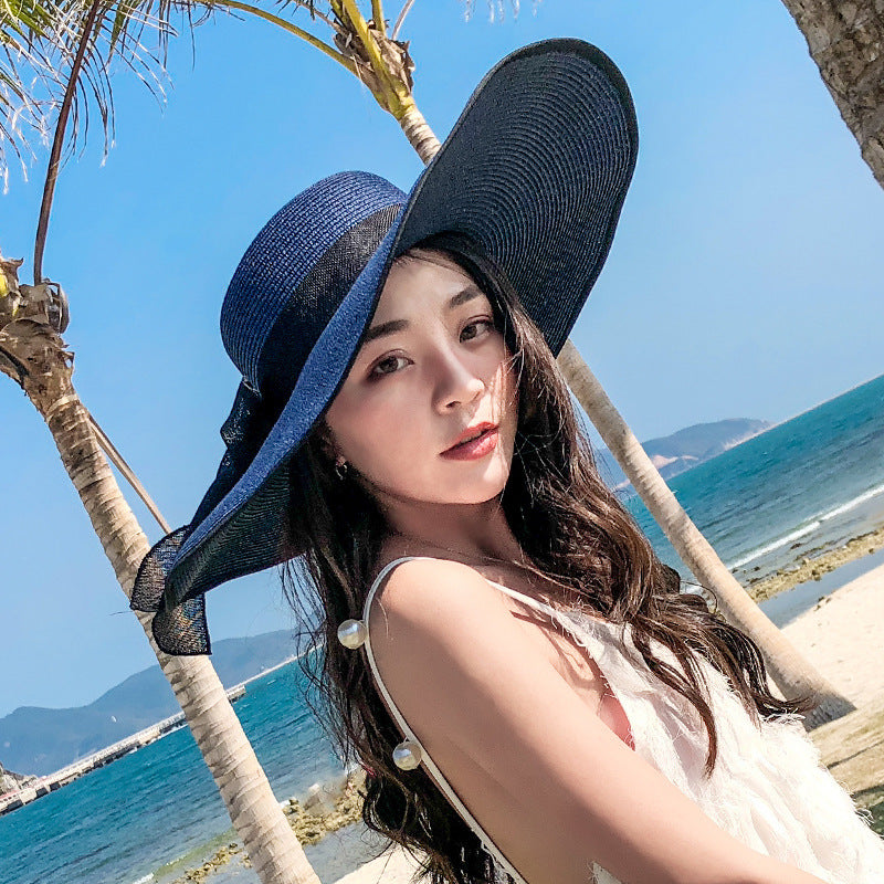 Women's Seaside Summer Vacation Foldable Sun Hat With Wide Brim - Dannycart