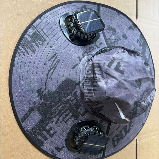 Men's Sun Shading Large Eave Sun Shading Solar Fan Cap - Dannycart