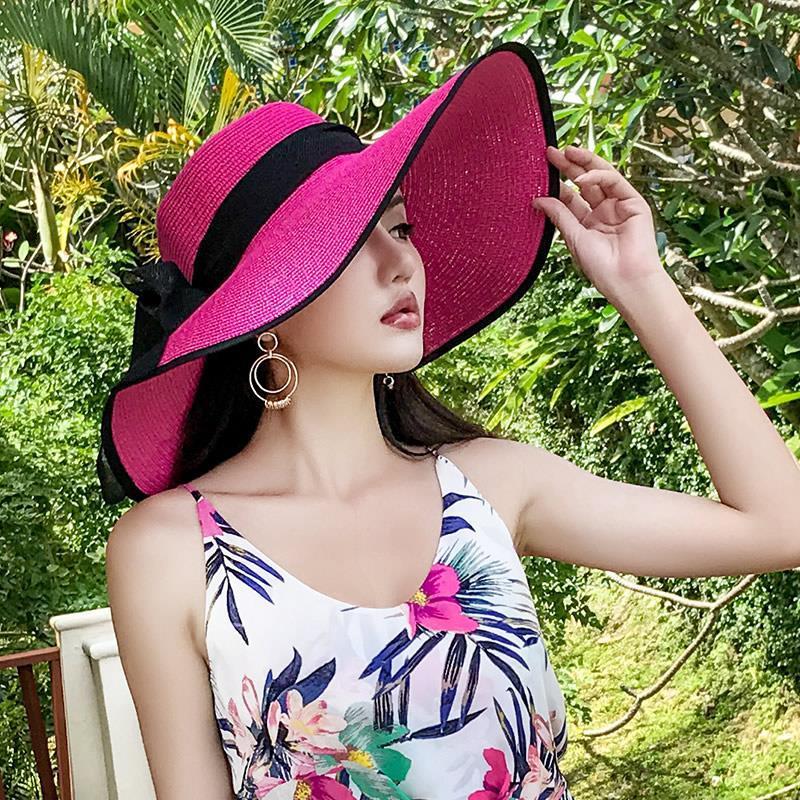 Women's Seaside Summer Vacation Foldable Sun Hat With Wide Brim - Dannycart