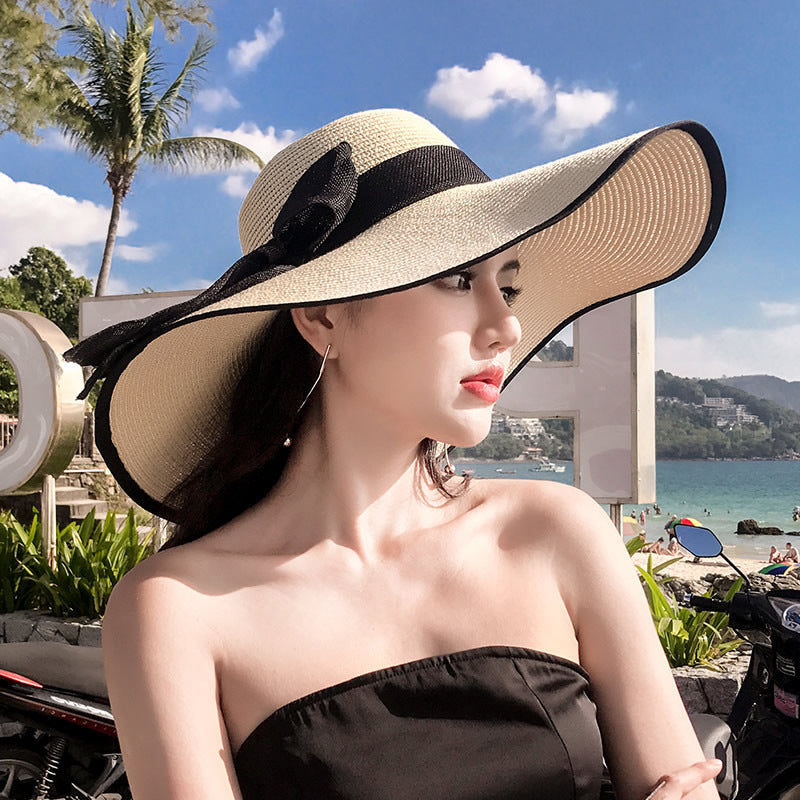 Women's Seaside Summer Vacation Foldable Sun Hat With Wide Brim - Dannycart