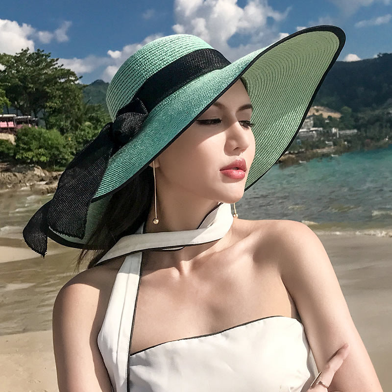 Women's Seaside Summer Vacation Foldable Sun Hat With Wide Brim - Dannycart