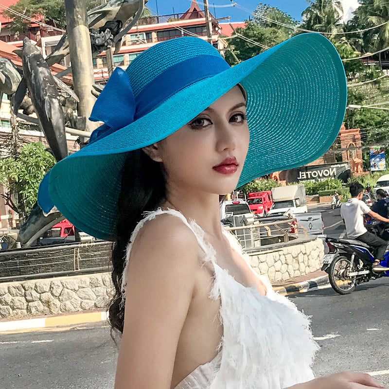 Women's Seaside Summer Vacation Foldable Sun Hat With Wide Brim - Dannycart